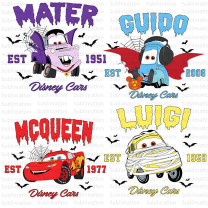 Cars Halloween Sublimation PNG, Shirt, Cars PNG, Trendy Tshirt PNG, Digital Download, Silhouette, Halloween Design