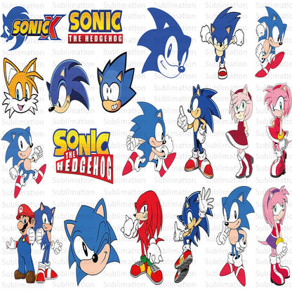 Sonic SVG Bundle, The Hedgehog Vector, Cartoon SVG, Cut file, Clipart, Shirt Design, Cut file Cricut, Digital Download