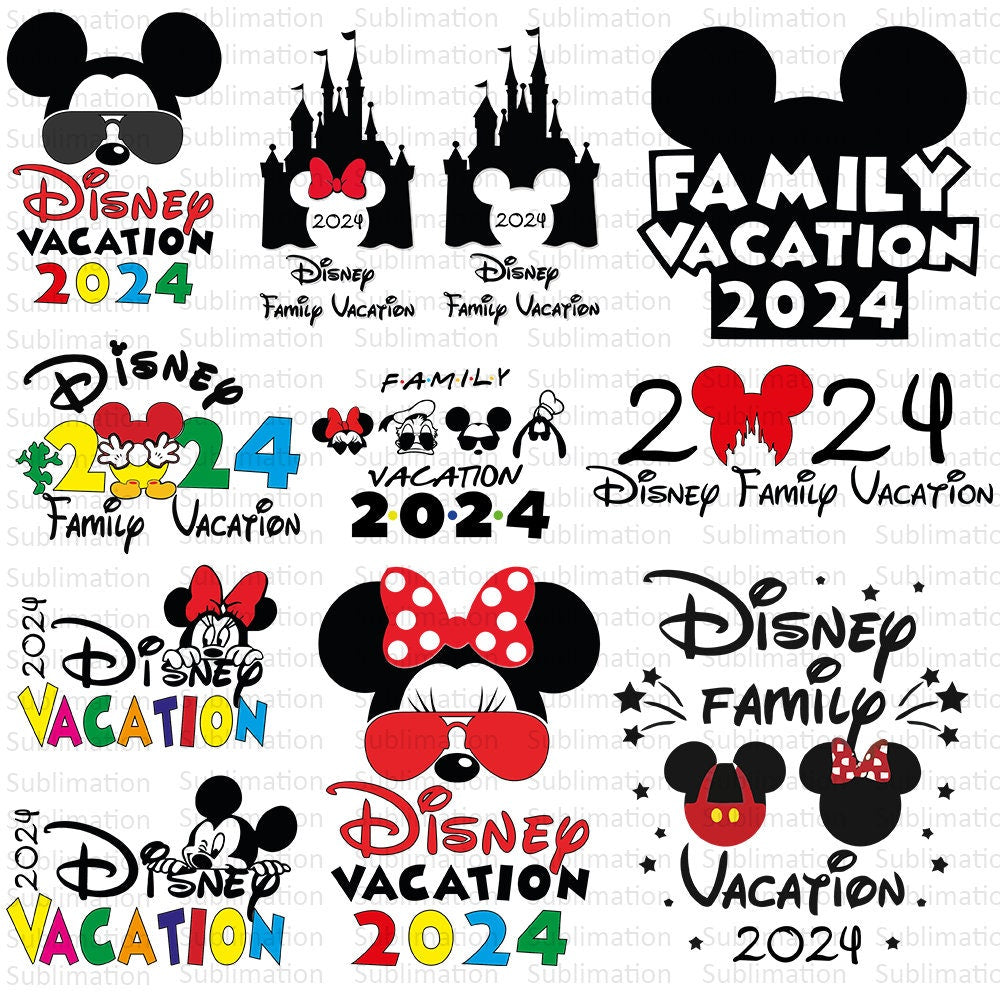 Family Vacation 2024 SVG, Cartoon Family Vector, Magical Kingdom SVG, Cut file, Clipart, Shirt Design, Cut file Cricut, Digital Download