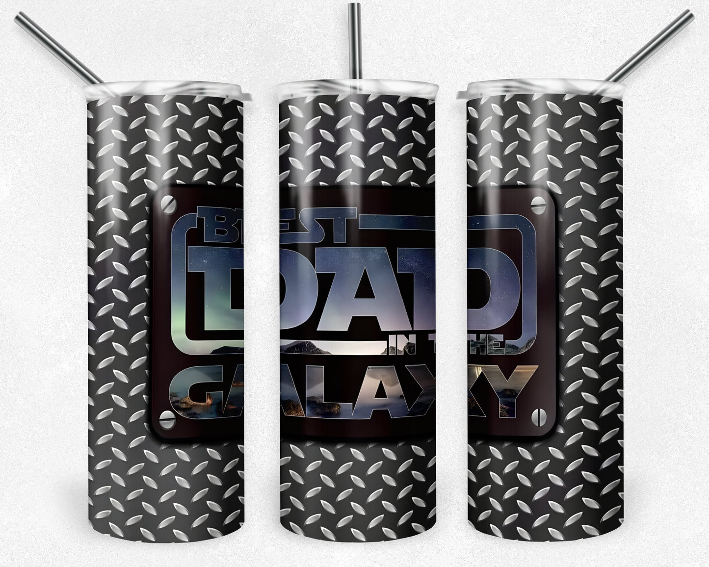 Best Dad in The Galaxy 20oz Tumbler, 20oz Skinny Tumbler, Father's Day Tumbler Tumbler Wrap, Hip Hop Tumbler Sublimation, Full Tumbler Wrap