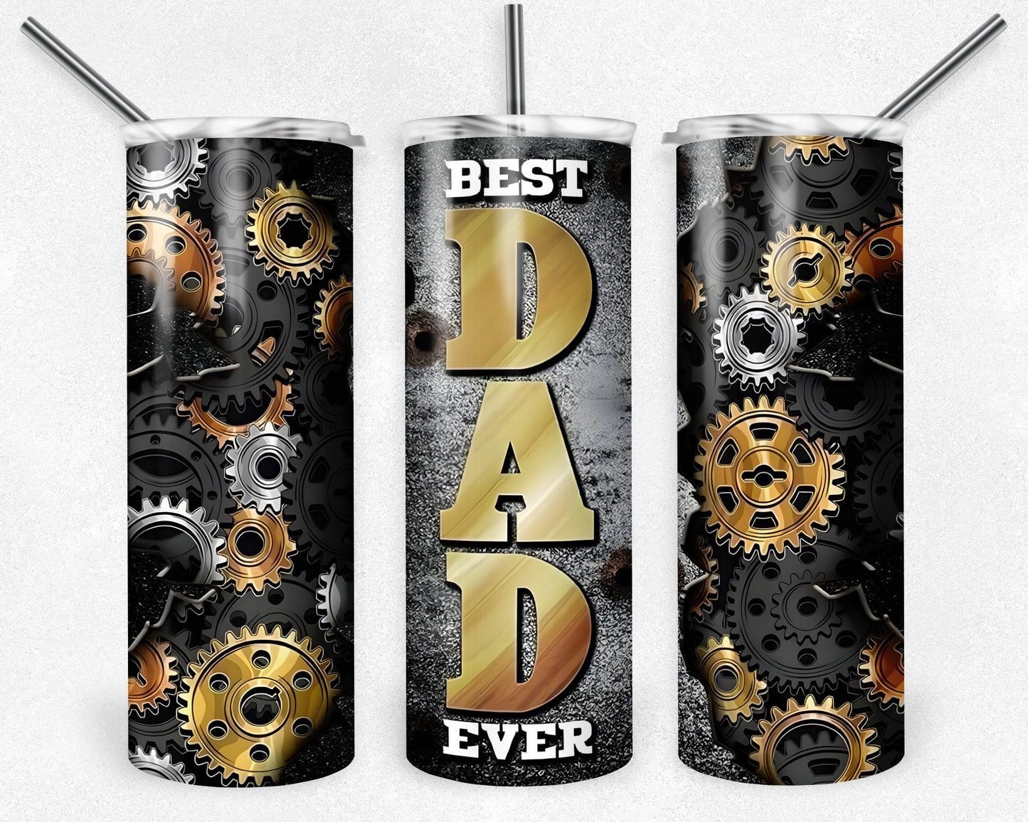 Best Dad Ever 20oz Tumbler, 20oz Skinny Tumbler, Father's Day Tumbler Wrap, Dad Tumbler Sublimation, Full Tumbler Wrap