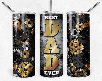 Best Dad Ever 20oz Tumbler, 20oz Skinny Tumbler, Father's Day Tumbler Wrap, Dad Tumbler Sublimation, Full Tumbler Wrap