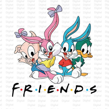 Cartoon Friends SVG, Baby Friends Vector, Bunny SVG, Cut file, Clipart, Shirt Design, Cut file Cricut, Digital Download