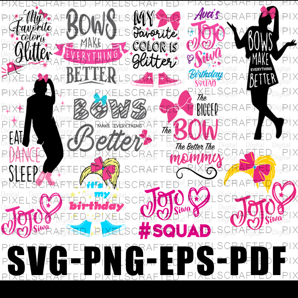 Jojo Siwa SVG Bundle, Dance Cut file, Clipart, Jojo Siwa SVG Bundle