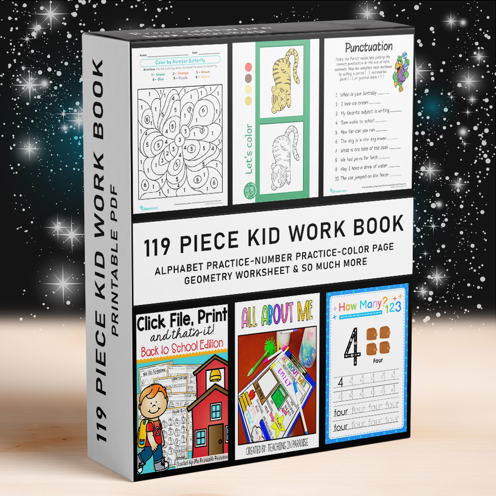 Kid Work Book Printable PDF E-Book