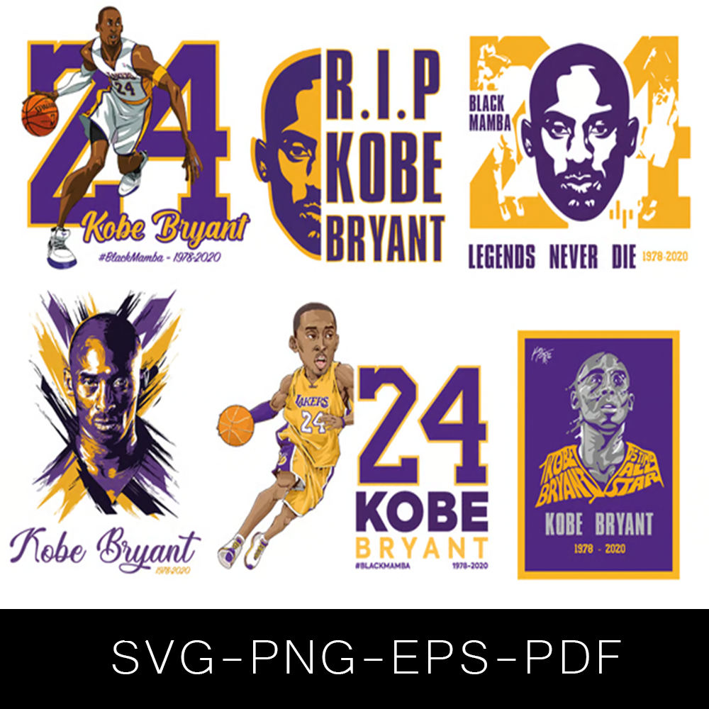 Kobe Bryant SVG bundle, Kobe Bryant Cut file, Clipart, Black Mamba SVG Bundle, Basketball SVG