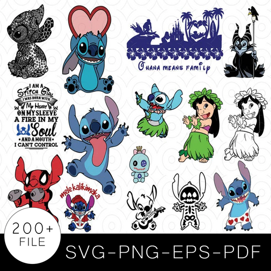 Lilo and Stitch SVG Bundle, Lilo and Stitch Cut file, Lilo and Stitch Clipart