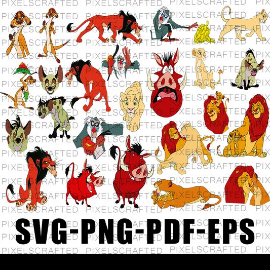 Lion King SVG Bundle, Simba Cut file, Clipart, Hakuna Matata SVG Bundle