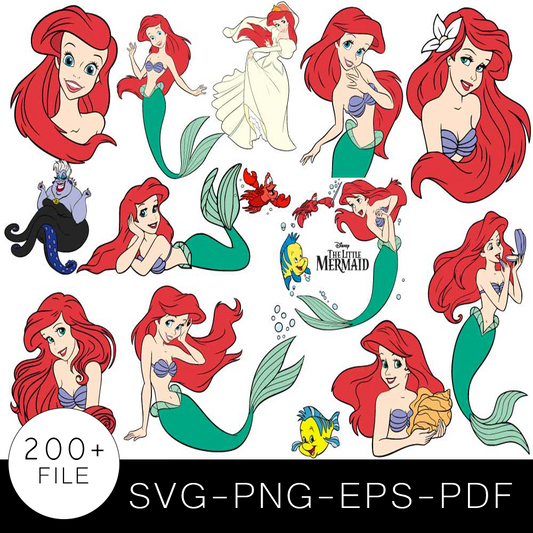 The Little Mermaid SVG Bundle, The Little Mermaid Cut file, Clipart