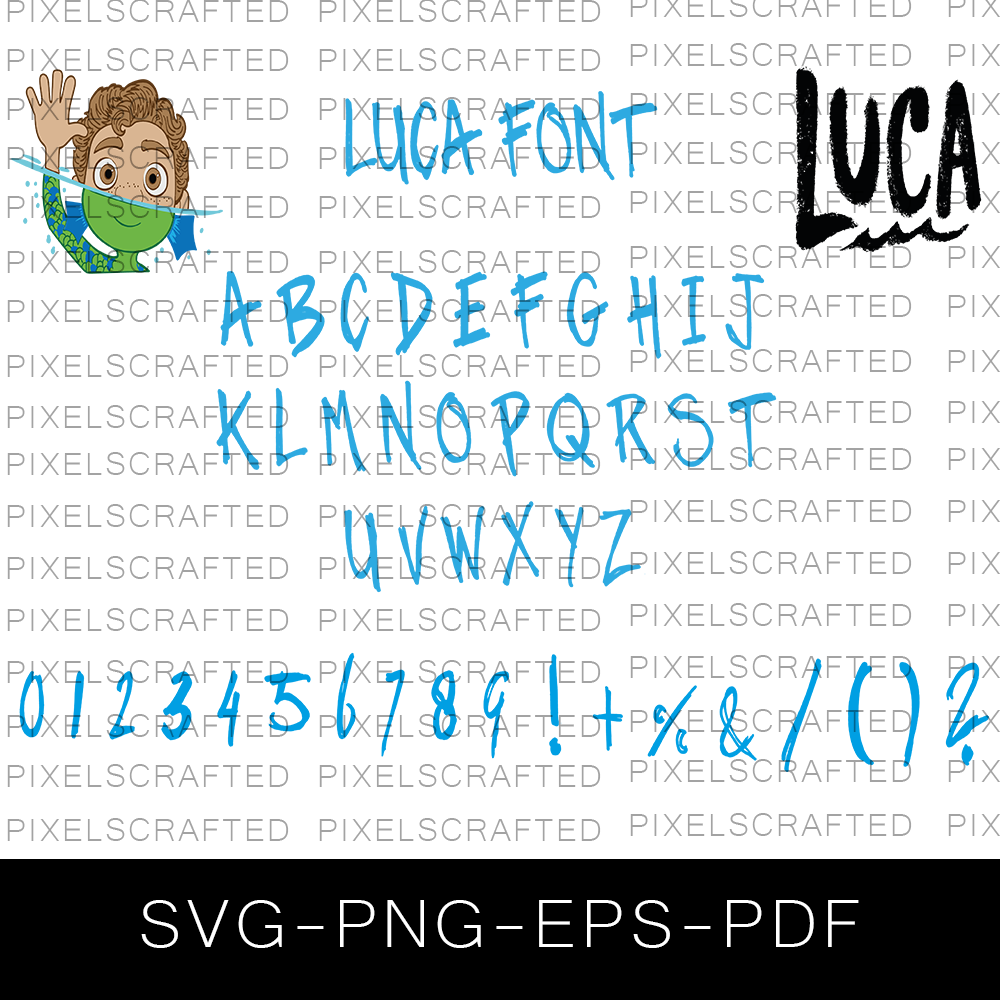 Disney Luca Font SVG Bundle, Disney Luca Alphabet, Letters, Disney Luca SVG Bundle