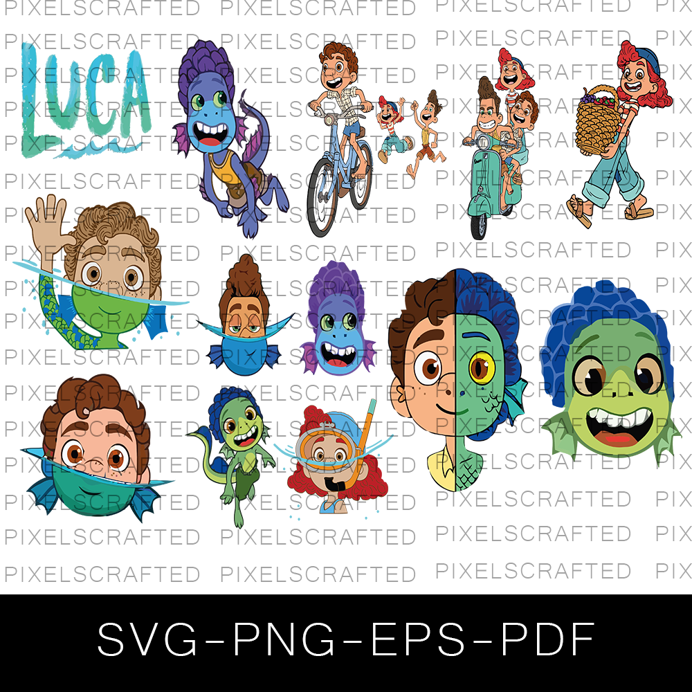 Disney Luca SVG Bundle, Disney Luca Cut file, Clipart