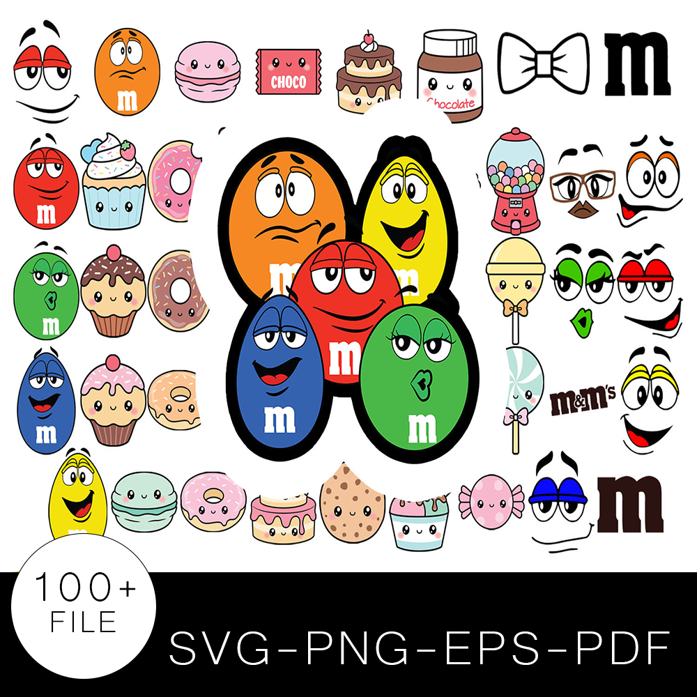 M&M's SVG Bundle, M&M's Cut file, Clipart, Candy SVG Bundle