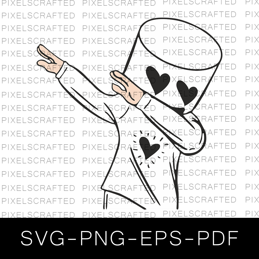 Free DJ Marshmello SVG, Marshmello Cut file, Clipart