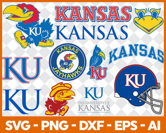 Kansas Jayhawks SVG Bundle, Kansas Jayhawks Cut file, Clipart, American Football SVG Bundle