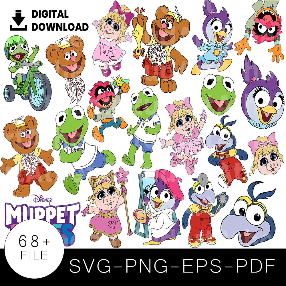 Muppet Babies SVG Bundle, Muppet Babies Cut file, Clipart, Kid Cartoon SVG Bundle