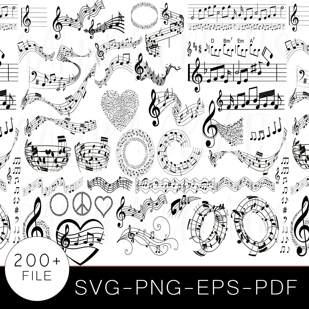 Musical Notes SVG Bundle, Musical Notes Cut file, Clipart, Music Note SVG Bundle