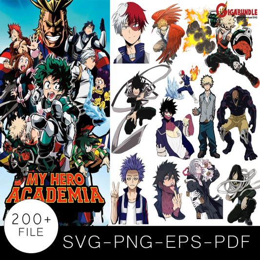 My Hero Academia SVG Bundle, My Hero Academia Cut file, Clipart, Anime SVG Bundle