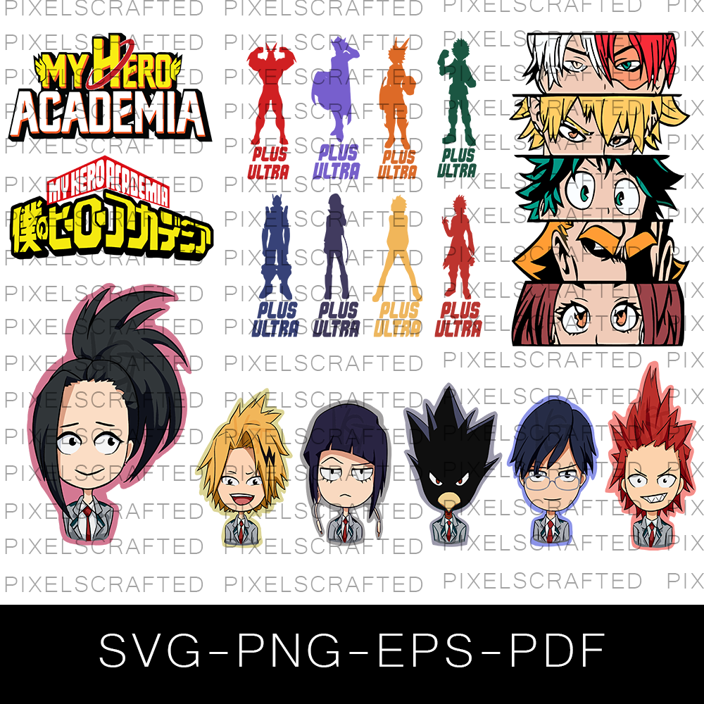 My Hero Academia SVG Bundle, My Hero Academia Cut file, Clipart, Anime SVG Bundle