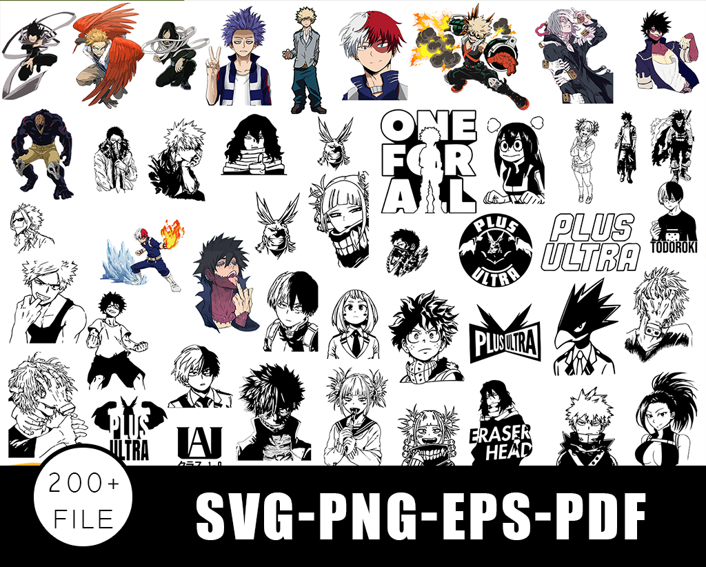 My Hero Academia SVG Bundle, Cut file, Clipart, Anime Vector