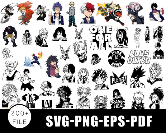 My Hero Academia SVG Bundle, Cut file, Clipart, Anime Vector