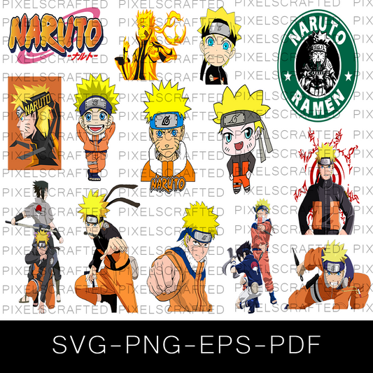 Naruto SVG Bundle, Naruto Cut file, Clipart, Anime SVG Bundle