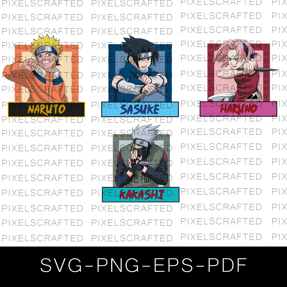 Naruto SVG Bundle, Naruto Cut file, Clipart, Anime SVG Bundle