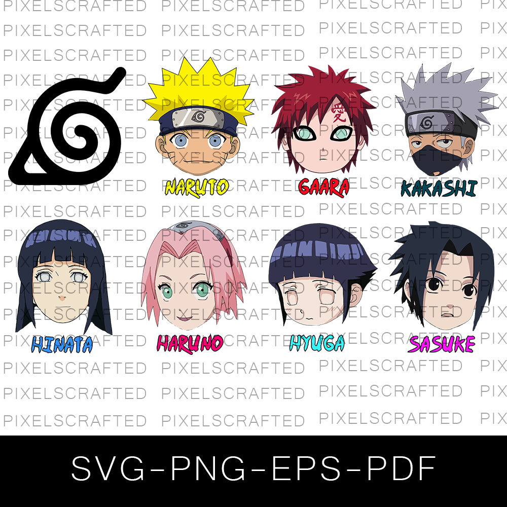 Naruto SVG Bundle, Naruto Cut file, Clipart, Anime SVG Bundle