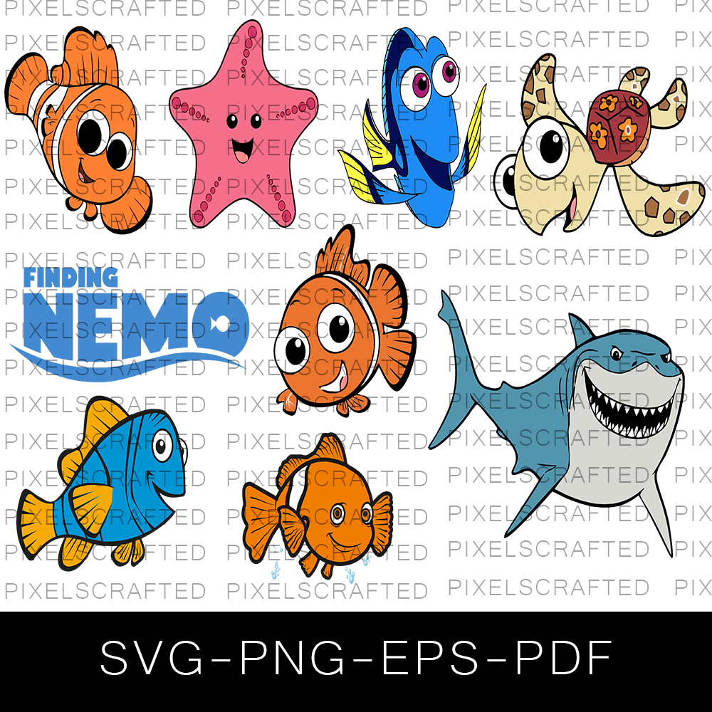 Finding Nemo SVG Bundle, Finding Nemo Cut file, Clipart