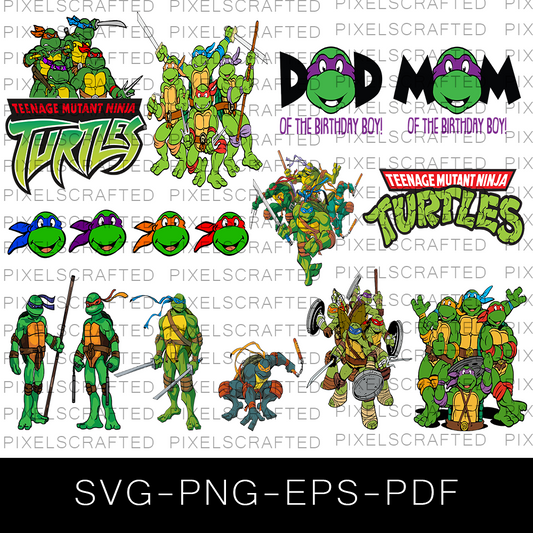 Ninja Turtles SVG Bundle, Ninja Turtles Cut file, Clipart