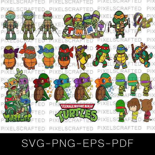 Teenage Mutant Ninja Turtles SVG Bundle, Ninja Turtles Cut file, Clipart