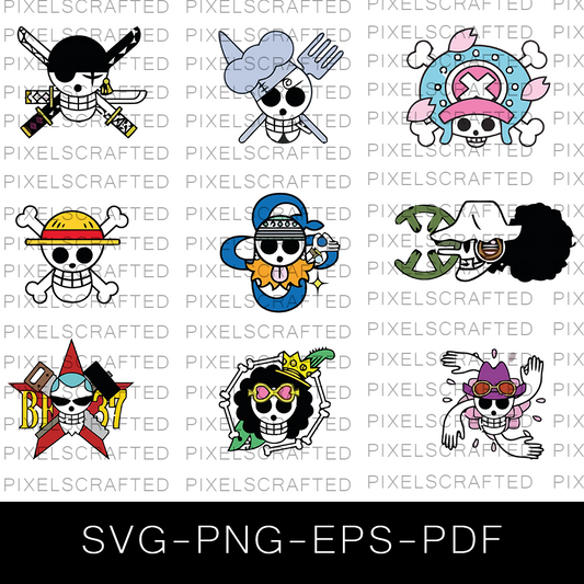 One Piece Symbol SVG Bundle, One Piece Cut file, Clipart, Anime SVG Bundle