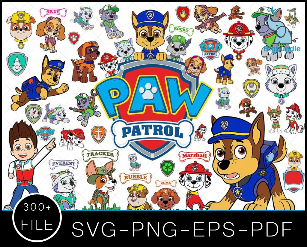 300+ Paw Patrol SVG Bundle – PixelsCrafted