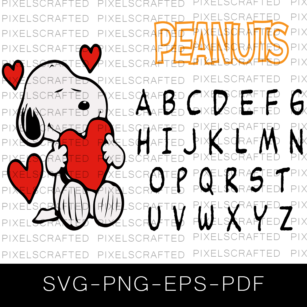 Peanuts Font, Snoopy Alphabet, Letters, Snoopy SVG Bundle