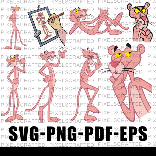 Pink Panther SVG Bundle, Pink Panther Cut file, Clipart