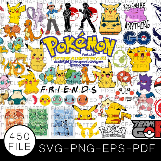 Pokemon SVG Bundle, Pokemon Cutfile, Pikachu SVG, Pikachu Clipart, Mega Bundle