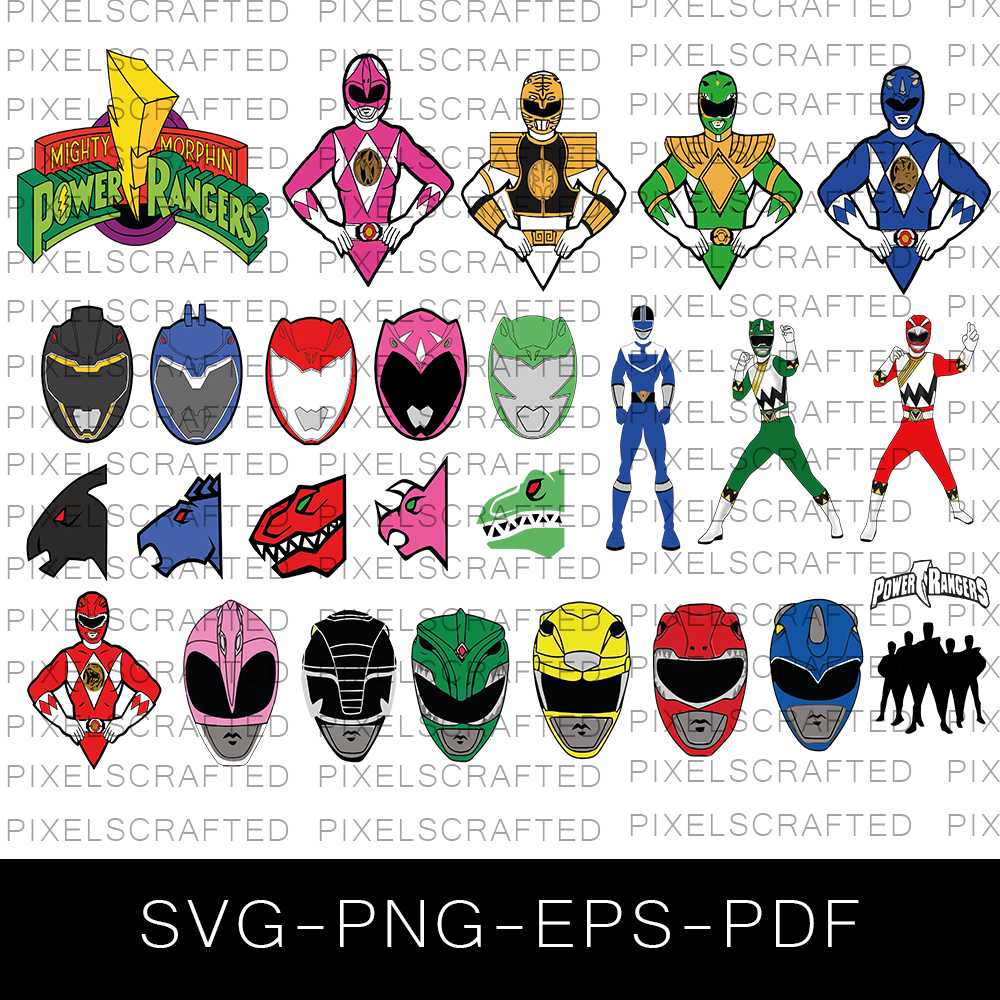 Power Rangers SVG Bundle, Power Rangers Cut file, Clipart