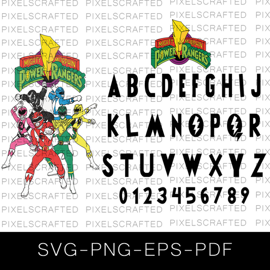 Power Rangers Font SVG Bundle, Power Rangers Letters, Alphabet, Power Rangers SVG Bundle