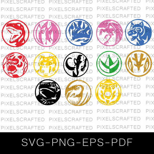 Power Rangers Symbol SVG Bundle, Power Rangers Cut file, Clipart