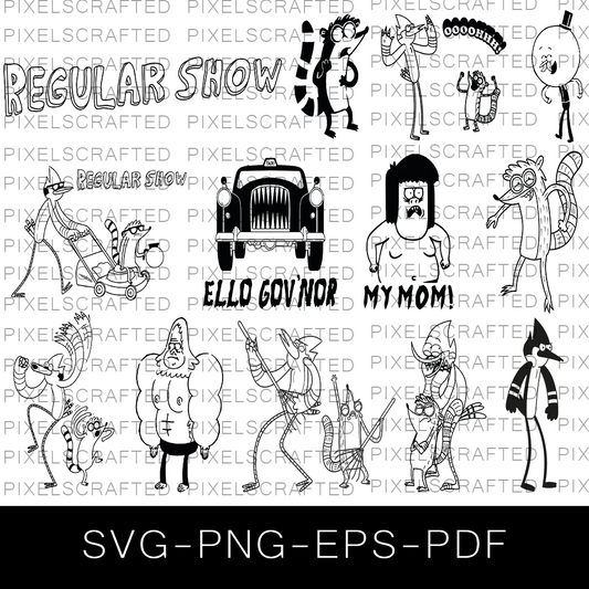 Regular Show SVG Bundle, Regular Show Cut file, Clipart