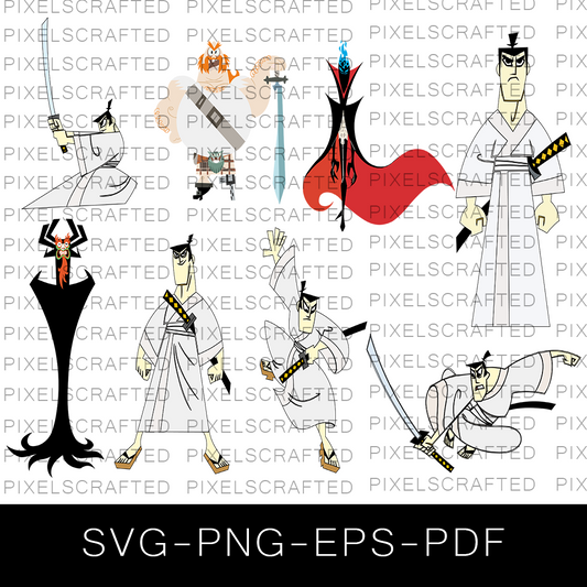 Samurai Jack SVG Bundle, Samurai Jack Cut file, Clipart