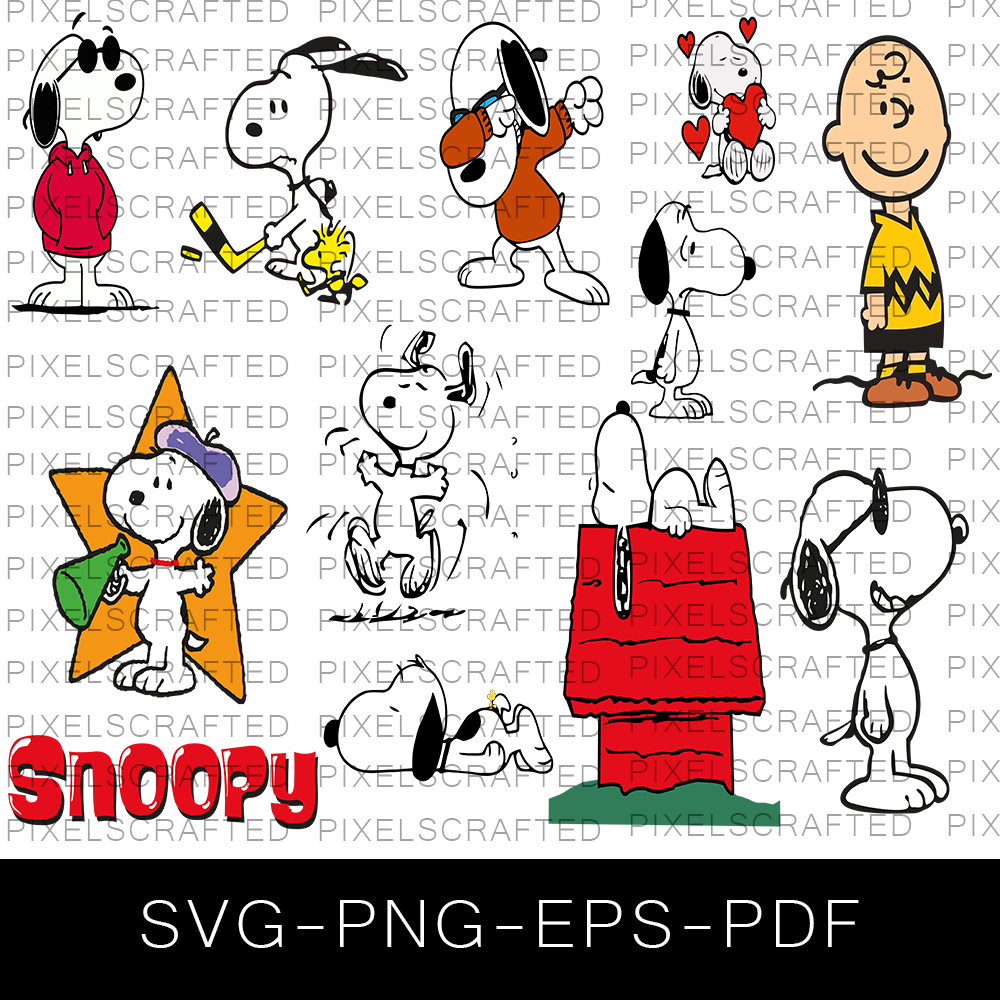 Snoopy SVG Bundle, Snoopy Cut file, Clipart, Peanuts SVG Bundle ...