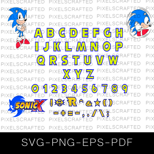 Sonic the Hedgehog Font SVG Bundle, Sonic Alphabet, Letters, Sonic the Hedgehog SVG Bundle