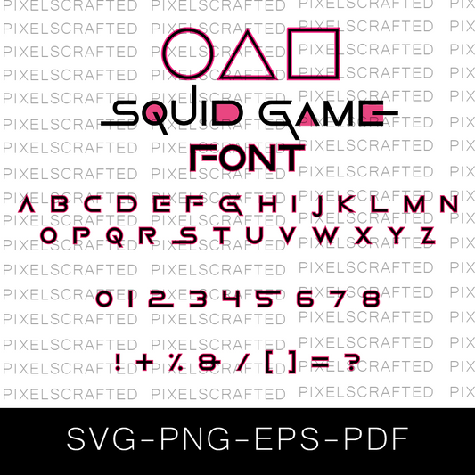 Squid Game Font SVG Bundle, Squid Game Alphabet, Letters, Squid Game SVG Bundle