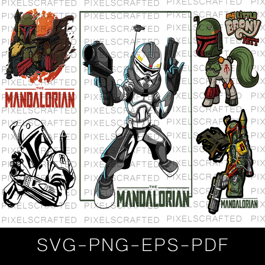 Star Wars Mandalorian SVG Bundle, Star Wars Cut file, Clipart, Mandalorian SVG Bundle