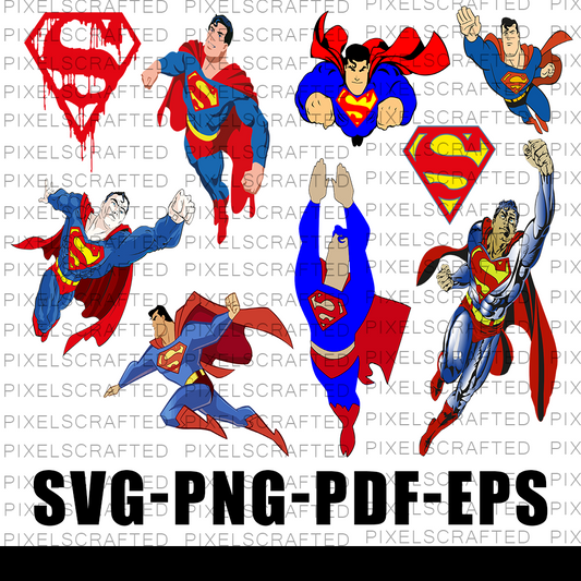 Superman SVG Bundle, Superman Cut file, Clipart, Superhero SVG Bundle