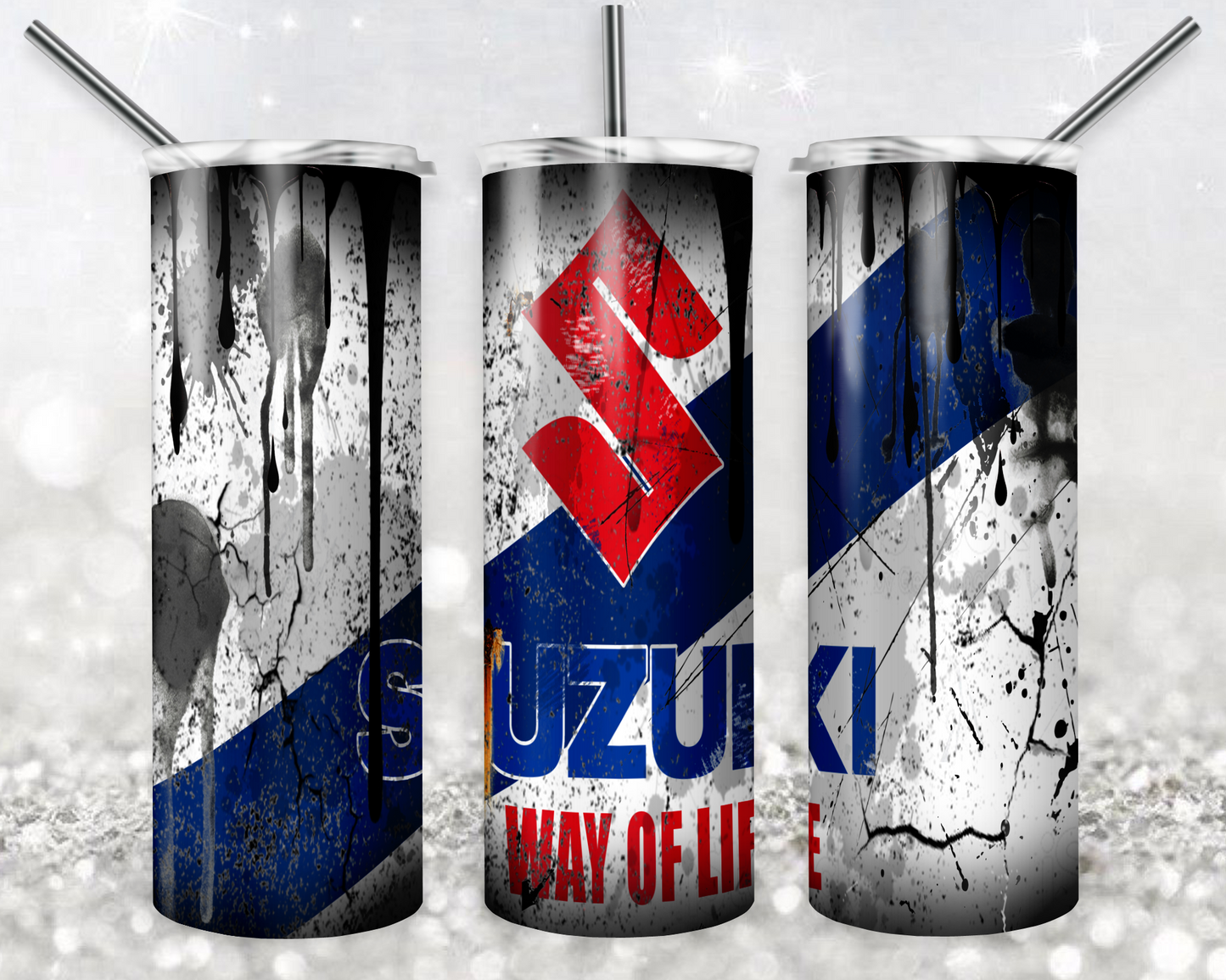 Suzuki 20oz Sublimation Tumbler Designs, Car Brands Straight Skinny Tumbler Wrap PNG