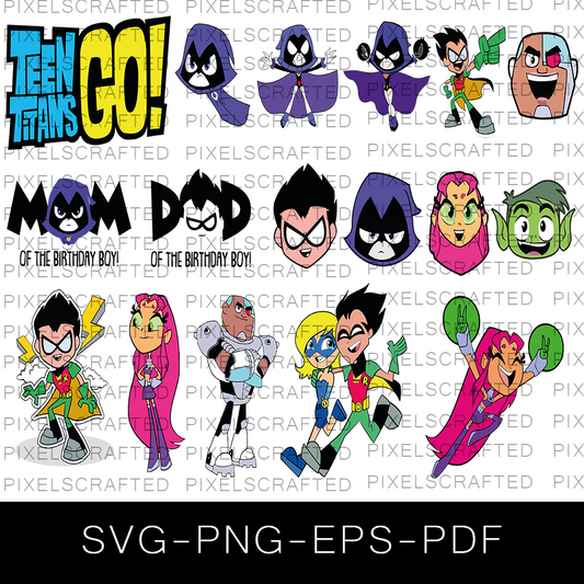 Teen Titans Go SVG Bundle, Teen Titans Go Cut file, Clipart