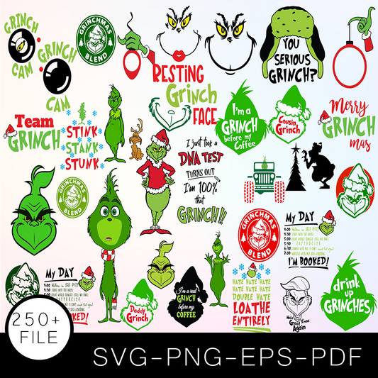 The Grinch SVG Bundle, The Grinch Clipart, The Grinch Cut file, Christmas SVG Bundle