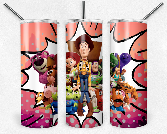 Toy Story 20oz Sublimation Tumbler Designs, Toy Story Straight Skinny Tumbler Wrap PNG