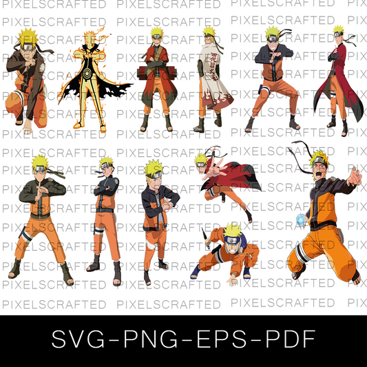 Naruto Uzumaki SVG Bundle, Naruto SVG Cut file, Clipart, Anime SVG Bundle